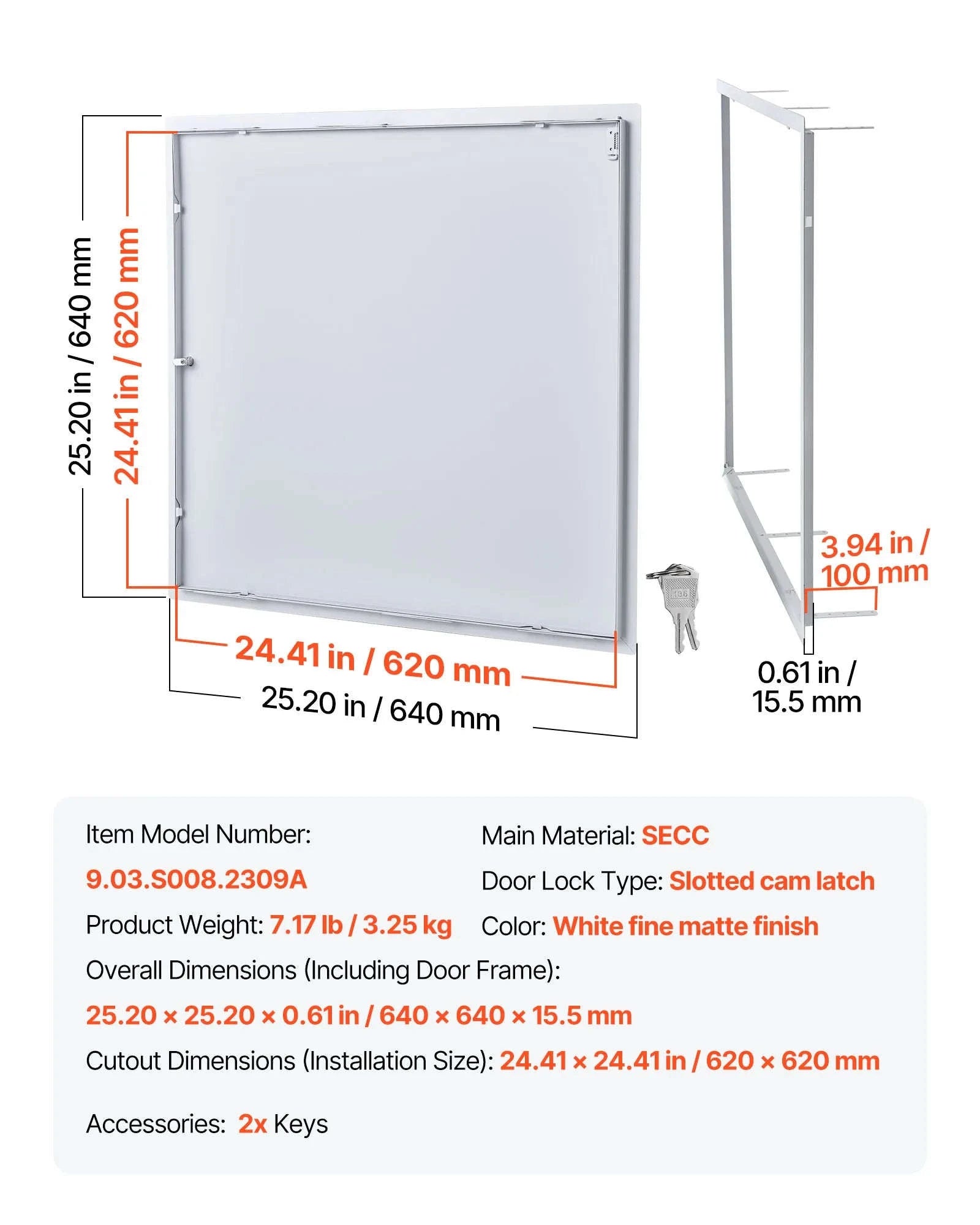 Galvanized Steel Access Panel for Drywall, Ceiling, Plumbing and Electrical Access-12x12inch / United States