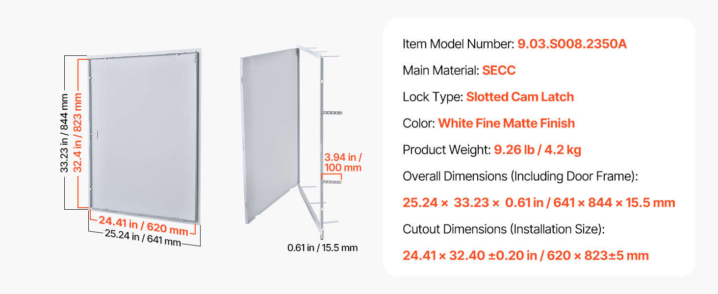 Galvanized Steel Access Panel for Drywall, Ceiling, Plumbing and Electrical Access-12x12inch / United States