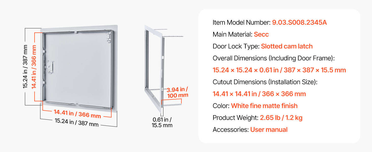 Galvanized Steel Access Panel for Drywall, Ceiling, Plumbing and Electrical Access-12x12inch / United States