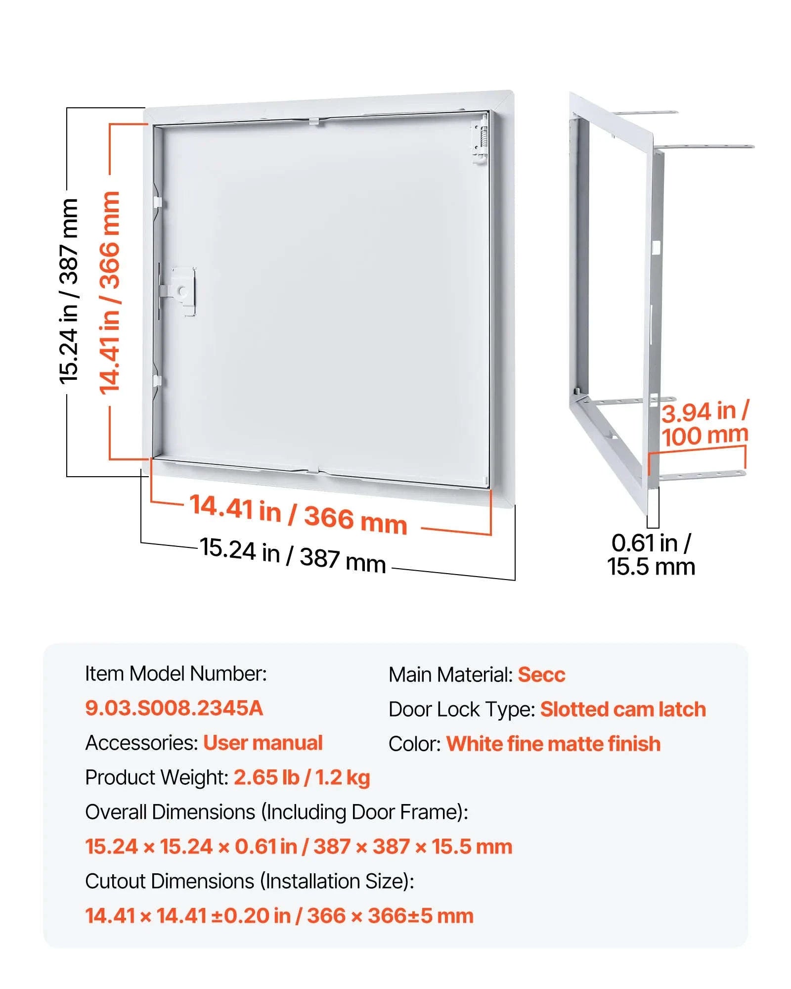 Galvanized Steel Access Panel for Drywall, Ceiling, Plumbing and Electrical Access-12x12inch / United States