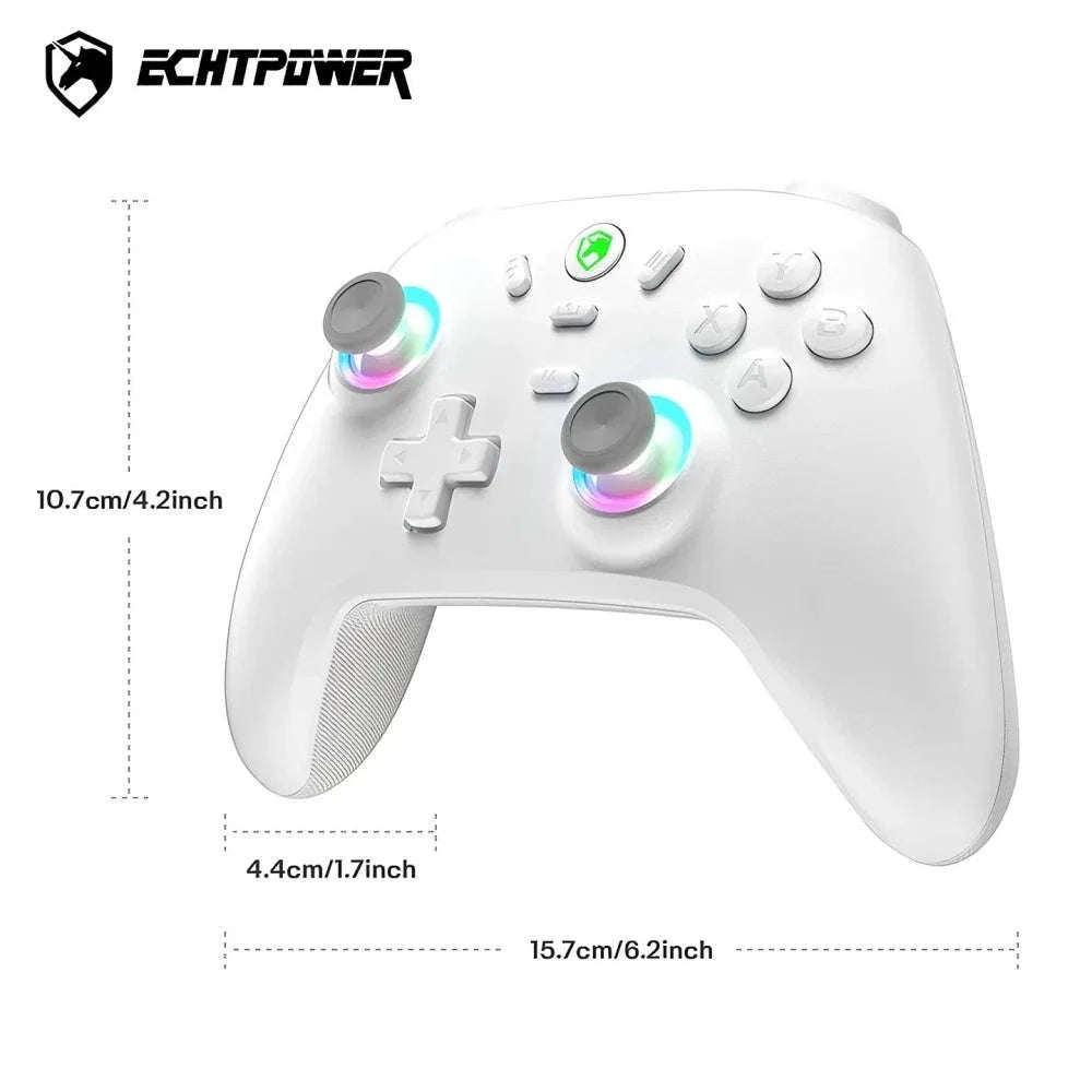Game Controller with Hall Effect Joysticks, Hair Triggers & Adjustable Vibration-WHITE / United States