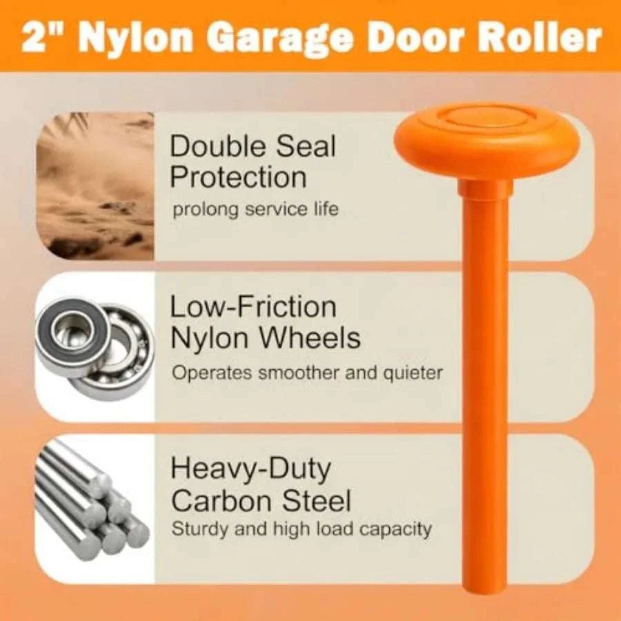 Garage Door Hardware Kit with 2" Nylon Rollers for 7' Doors-United States / aspic