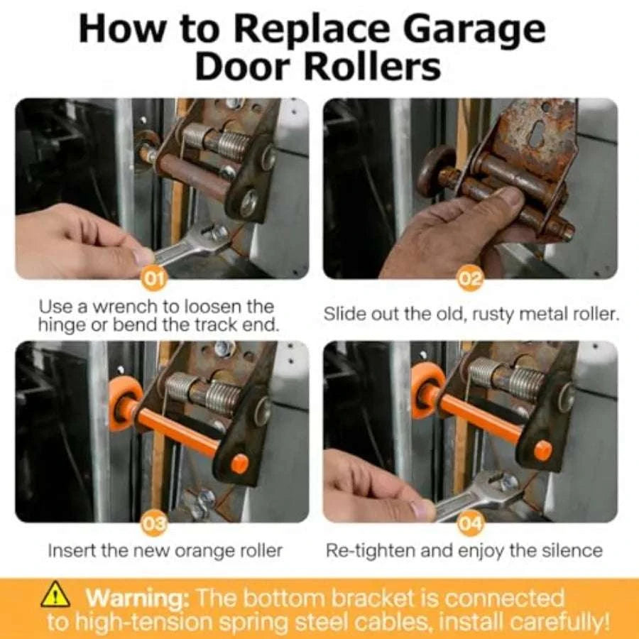 Garage Door Hardware Kit with 2" Nylon Rollers for 7' Doors-United States / aspic