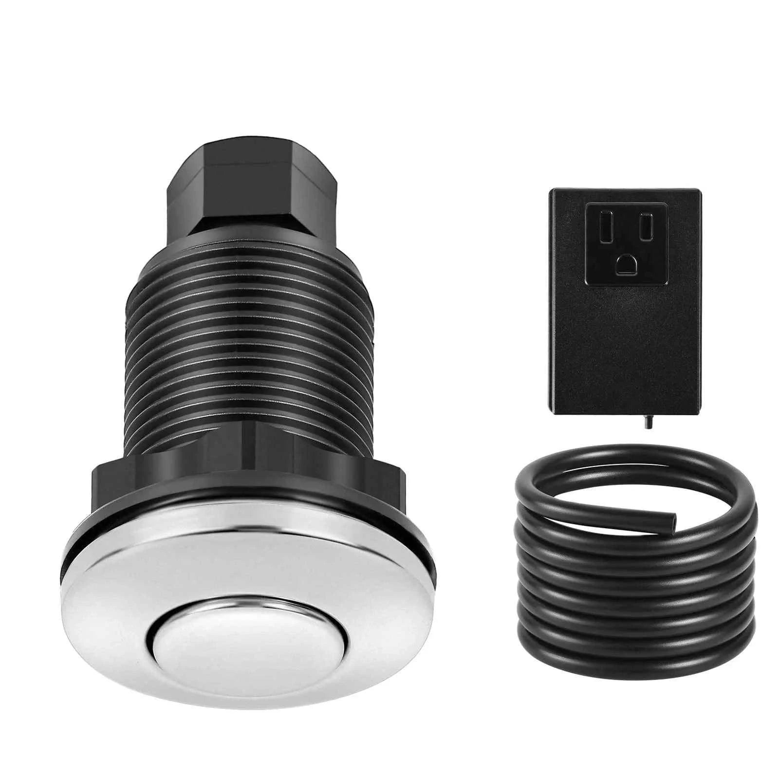Garbage Disposal Air Switch Kit 2.5 Inch Polished Stainless Steel Push Button-Canada