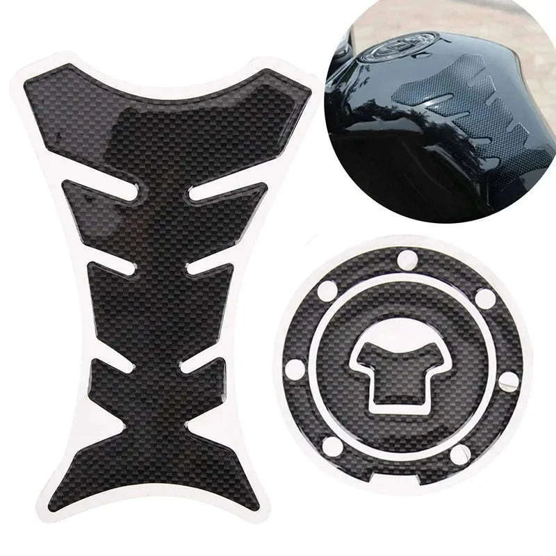 Gas Cap Cover Sticker and Protector 3D Carbon Fiber Gel-1 pcs