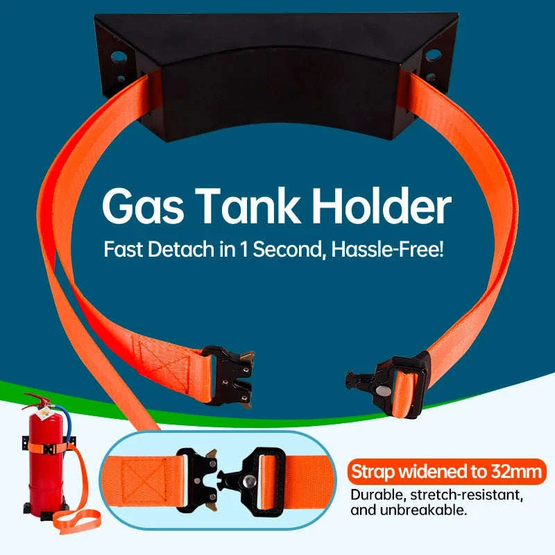 Gas Cylinder Mounting Bracket Kit with Quick-Release Strap-Gas Tank Holder