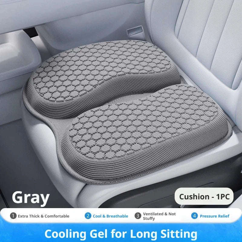 Gel Car Seat Cushion for Breathable Pressure Relief-Black