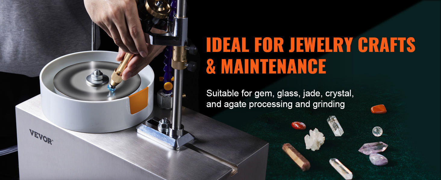 SucuBuy Diamantová brusička na broušení drahokamů 180W Jade grinding polishing machine, 0–2980 RPM, nastavitelná otáčivá rychlost, rock drahokam, úhlová leštička