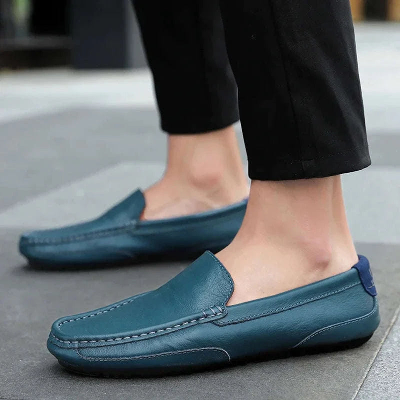 Genuine Leather Breathable Slip-On Loafers for Men-YELLOW / 42