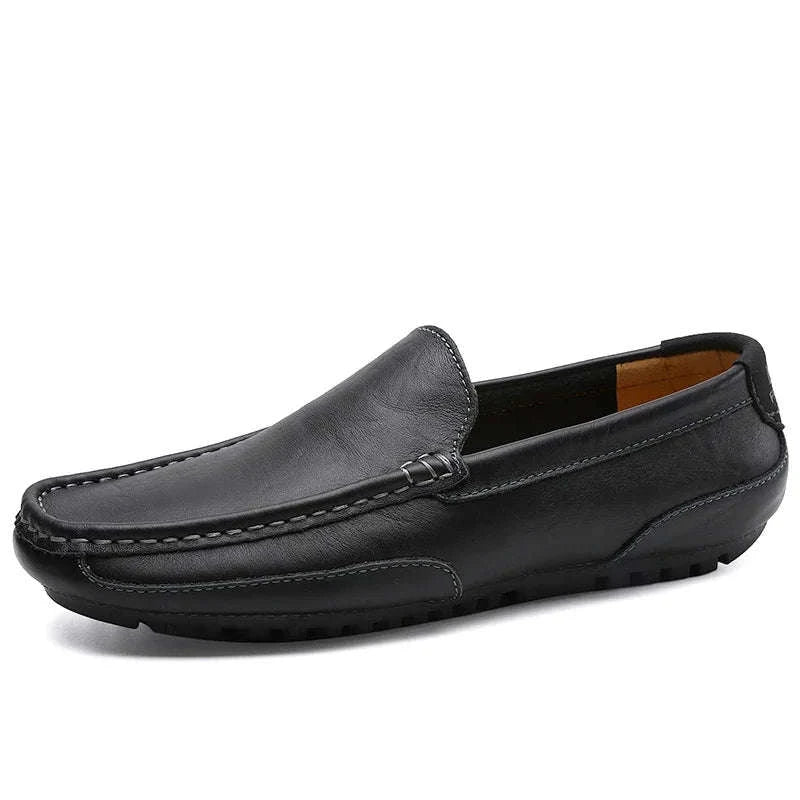 Genuine Leather Breathable Slip-On Loafers for Men-YELLOW / 42