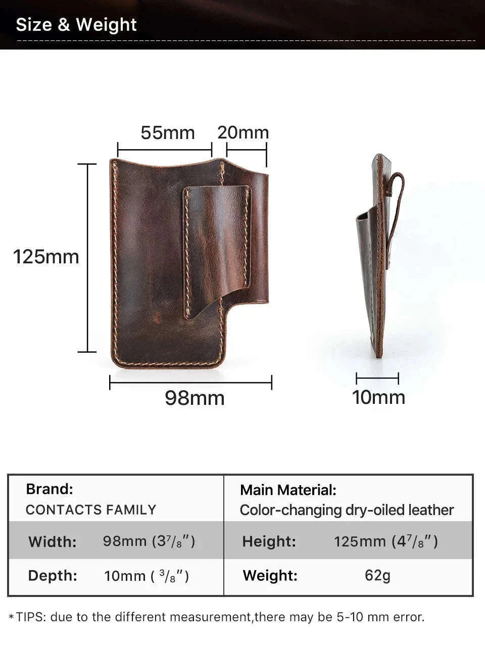 Genuine Leather Tactical Tool Belt Pouch for Outdoor & Work Use-