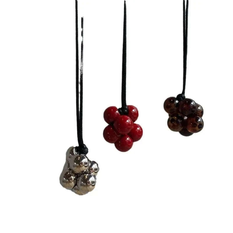 Geometric Beaded Pendant Necklace for Women – Trendy Long Cord-Leopard Print