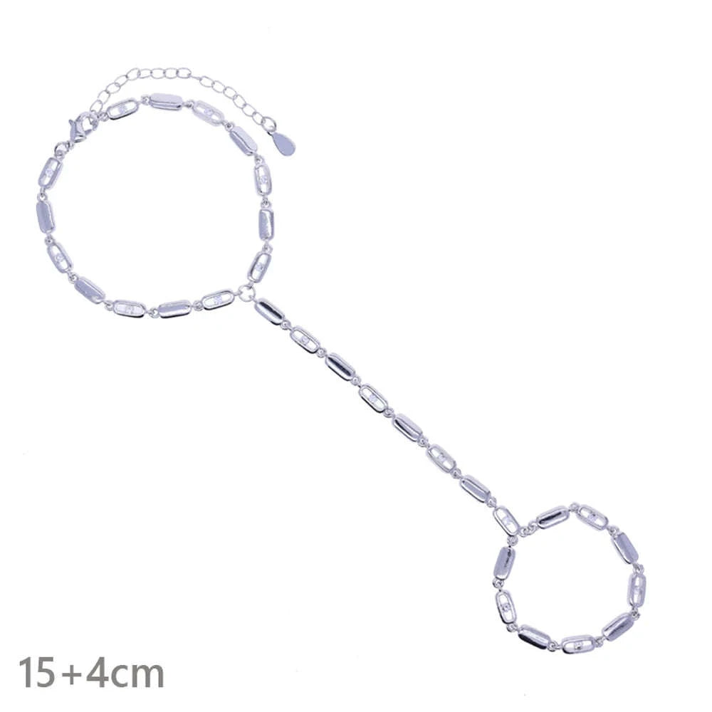 Geometric CZ Tennis Chain Y Lariat Necklace for Women – Elegant Choker Style-N482 gold