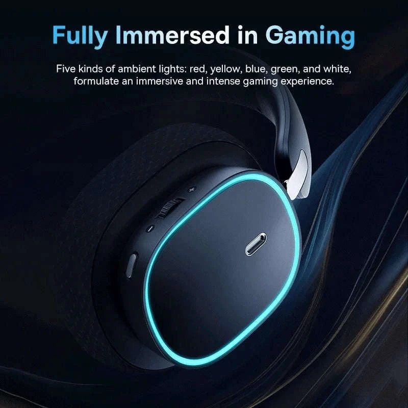 GH02 Gaming Wireless Headphone with Mic, Bluetooth 5.3, 40mm Driver, 2.4G/Wireless/Wired, RGB-Black / spain