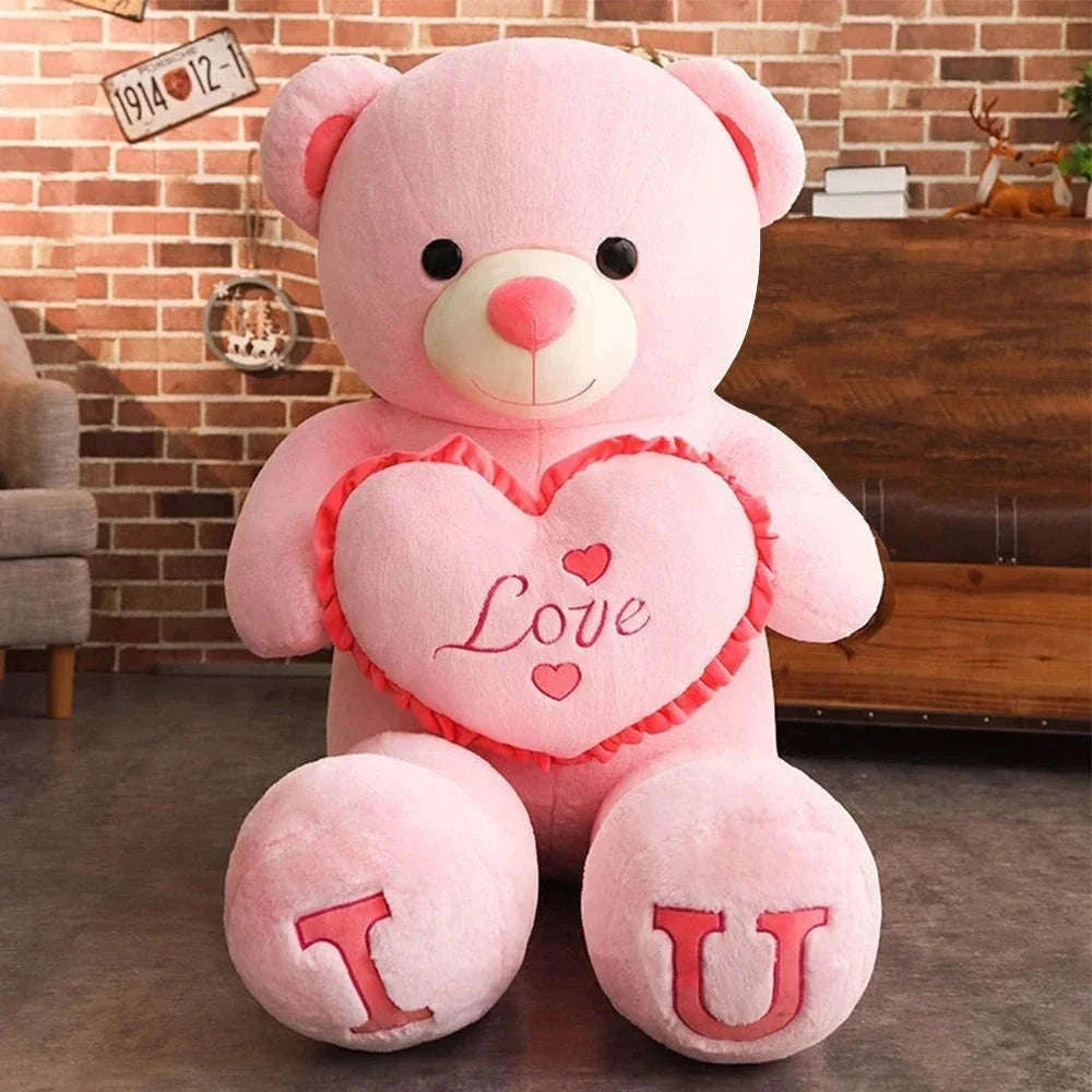 Giant Love Plush Bear for Soft Cuddles and Cozy Decor-Beige / 100CM