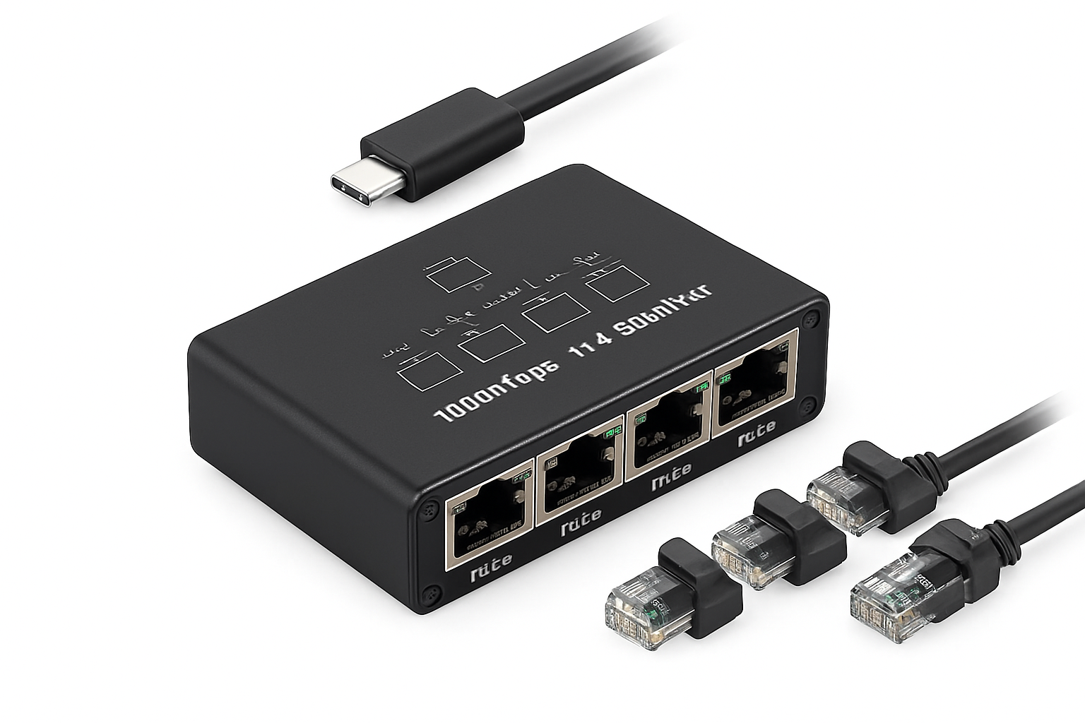 Gigabit RJ45 Ethernet Splitter 1 to 2 Adapter