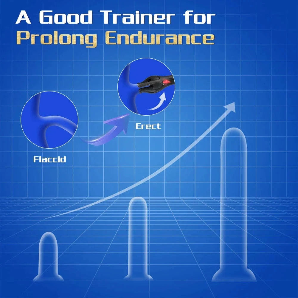 Glans Trainer Male Penis Massage Tongue Licking Stimulate Oral Vibrator Blowjob Delay Endurance Masturbator Sex Toys for Men 18+-Black-Box