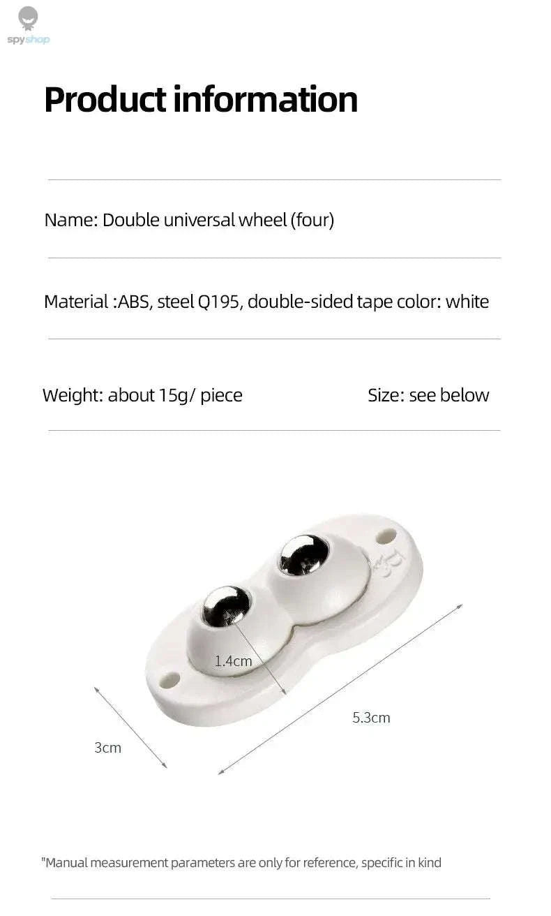 GlideOn Adhesive Casters – 4PCS Stick‑On Wheels for Effortless Furniture Movement-Nylon 4pcs