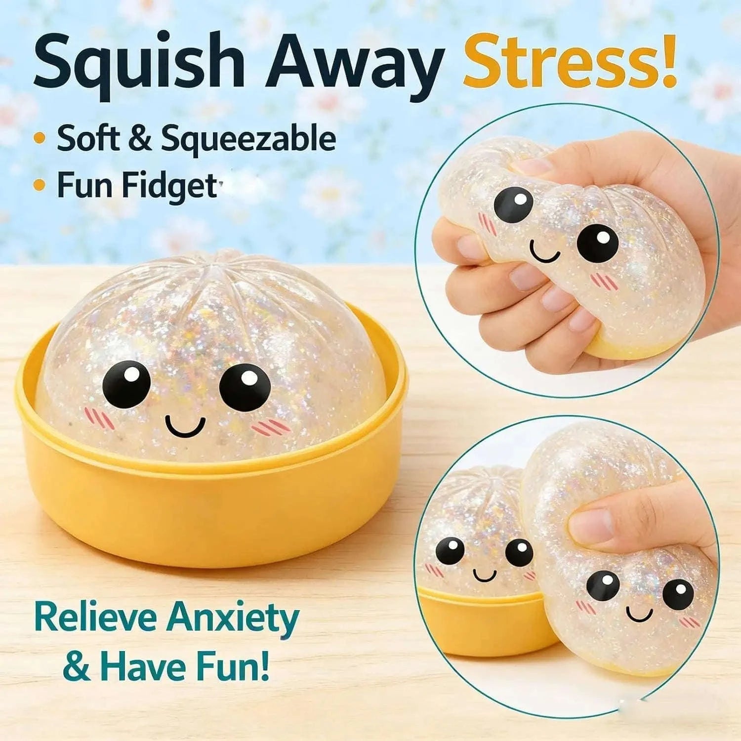 Glitter Dumpling Squishy Mystery Box, 10 Colors Random Gift-United States / 12pcs random color