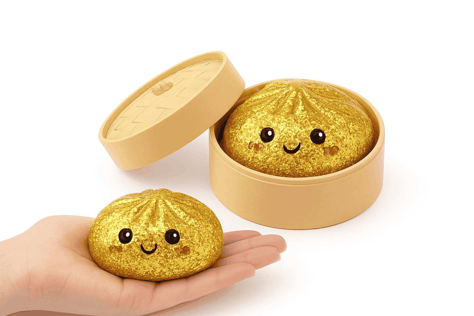 Glitter Dumpling Squishy Stress Relief Toy with Box-A