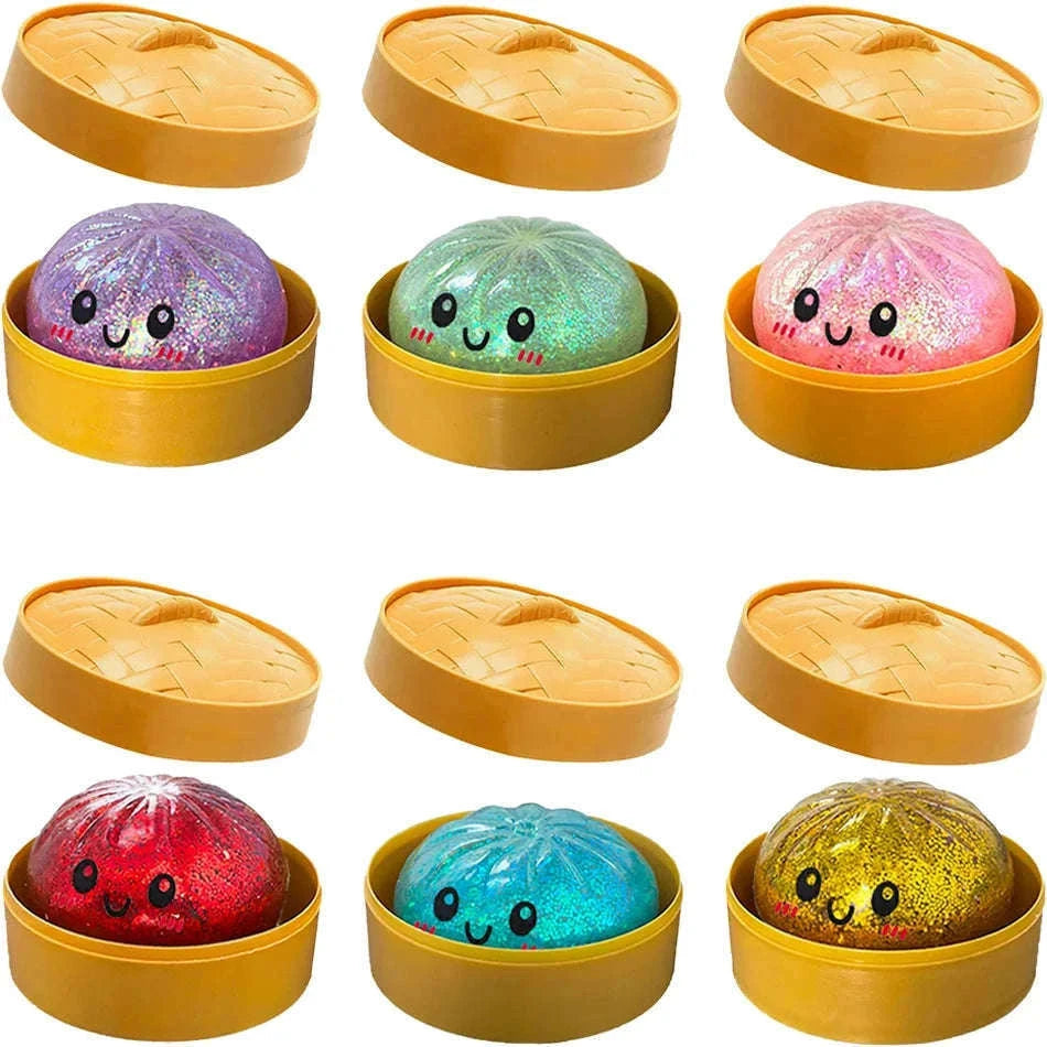 Glitter Dumpling Squishy Stress Relief Toy with Box-A