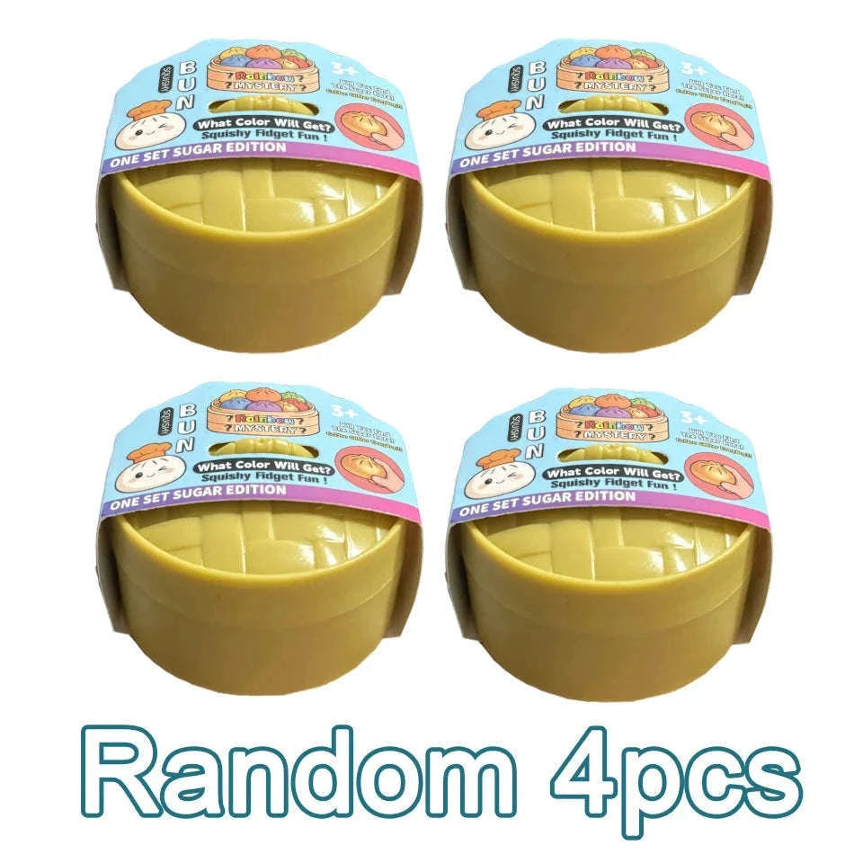 Glitter Dumpling Squishy Stress Relief TPR Dough Ball, 5-5.5cm-Random 6pcs