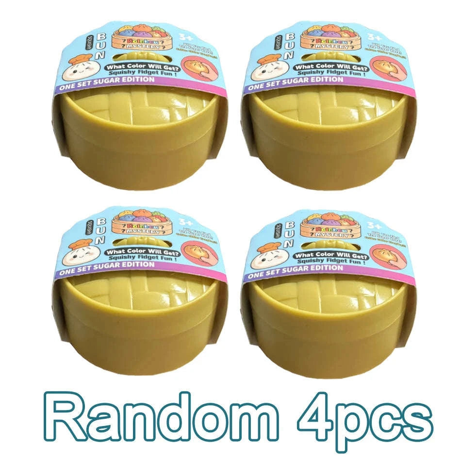 Glitter Dumpling Squishy Stress Relief TPR Dough Ball, 5-5.5cm-Random 6pcs