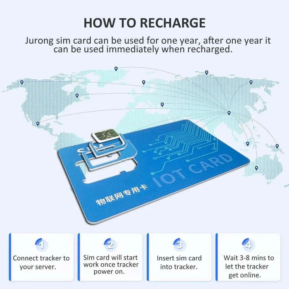 Global IoT SIM Card 360MB Annual Data for GPS Trackers 4G Compatible-1 year traffic