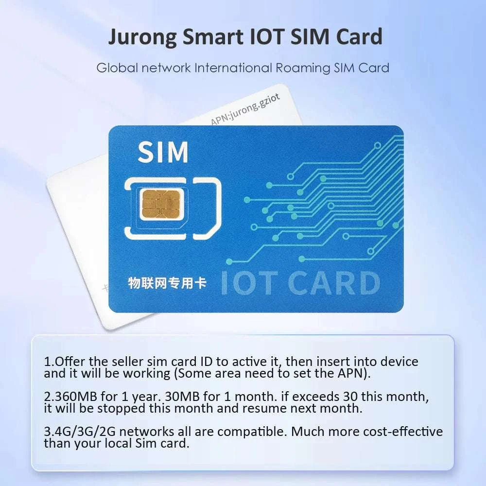 Global IoT SIM Card 360MB Annual Data for GPS Trackers 4G Compatible-1 year traffic