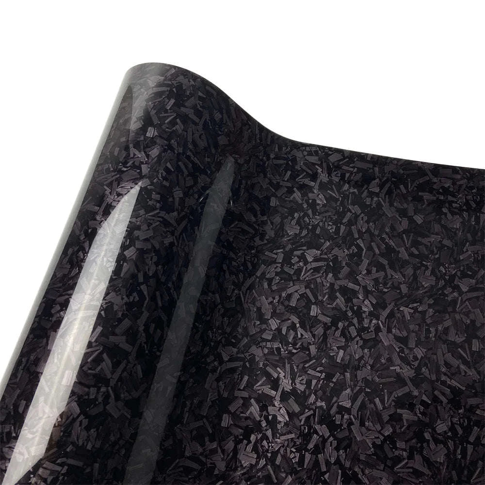 Glossy Forged Carbon Fiber Vinyl Wrap-Laser Silver / 30X152 CM