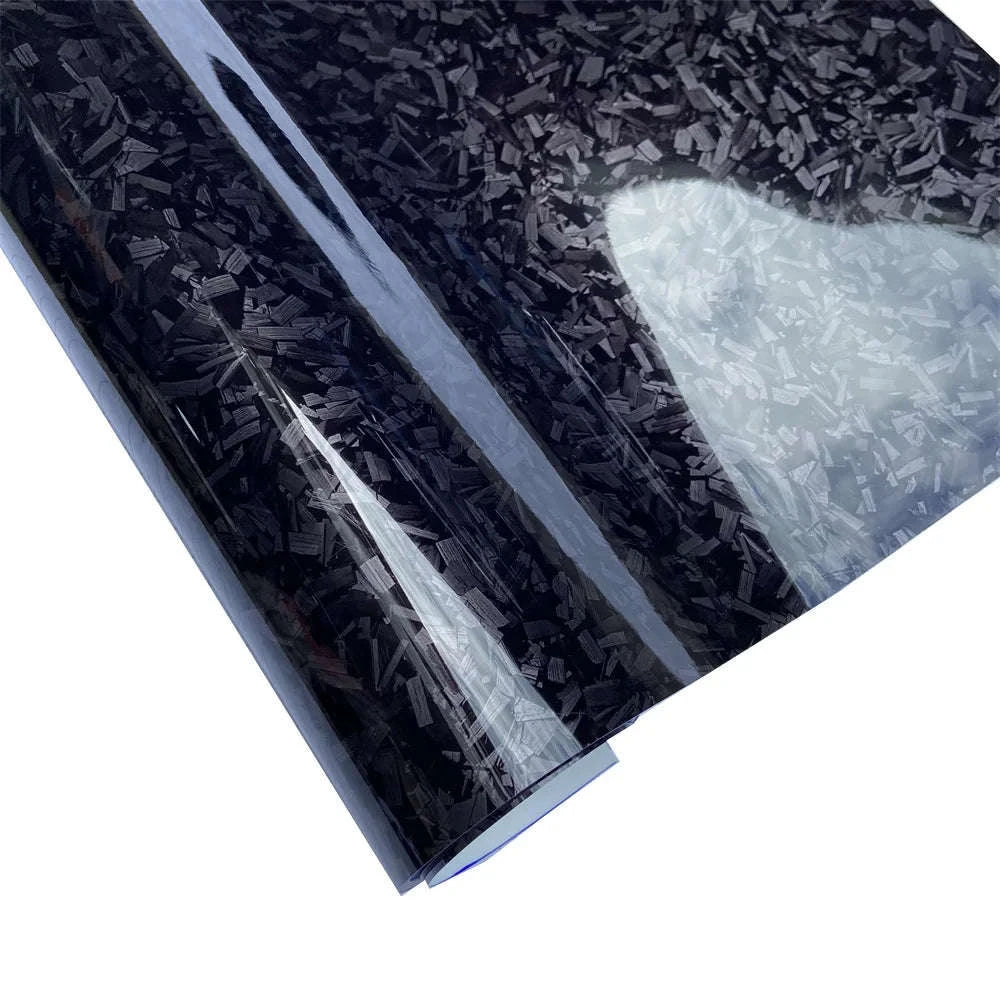 Glossy Forged Carbon Fiber Vinyl Wrap-Laser Silver / 30X152 CM