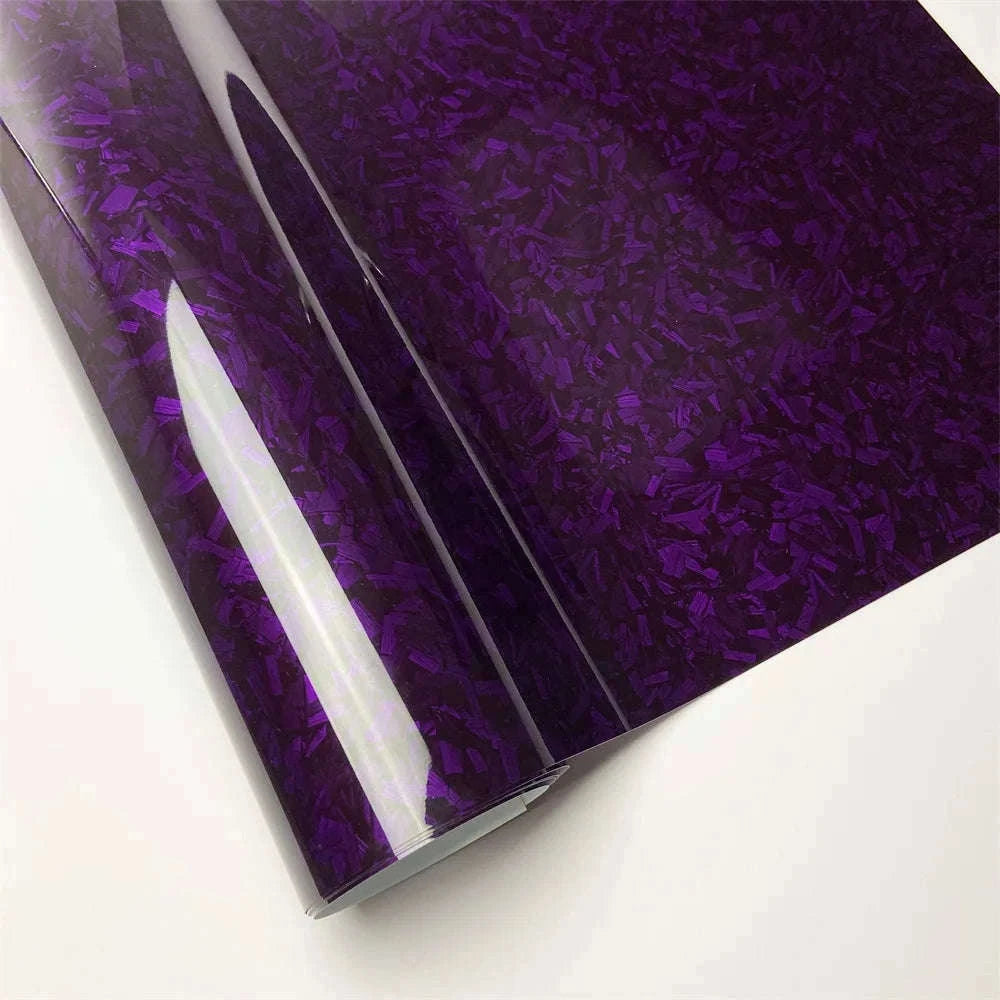 Glossy Forged Carbon Fiber Vinyl Wrap-Laser Silver / 30X152 CM