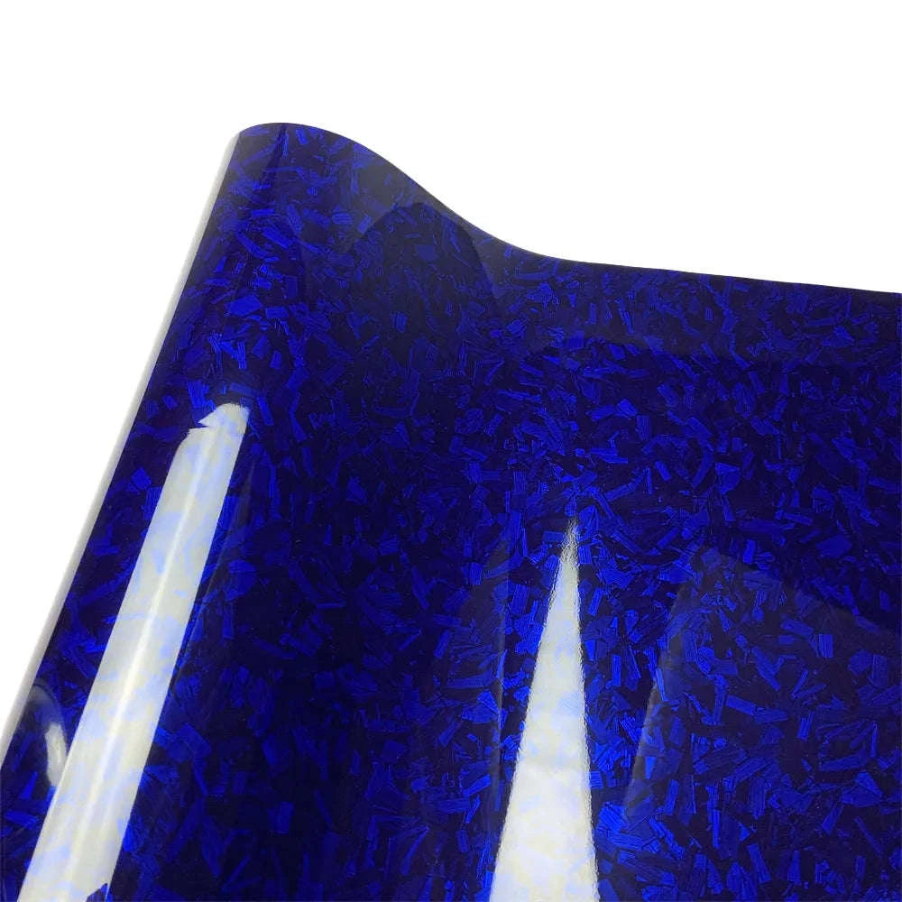 Glossy Forged Carbon Fiber Vinyl Wrap-Laser Silver / 30X152 CM