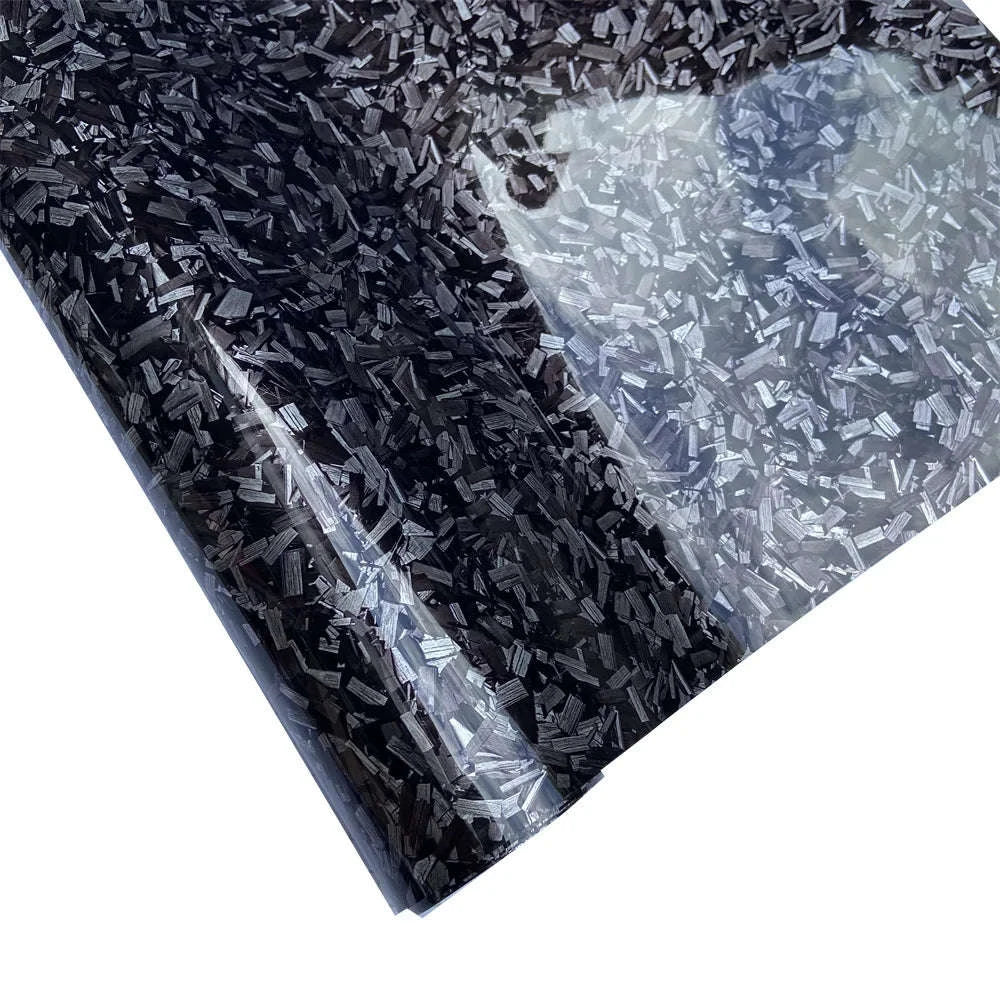 Glossy Forged Carbon Fiber Vinyl Wrap-Laser Silver / 30X152 CM