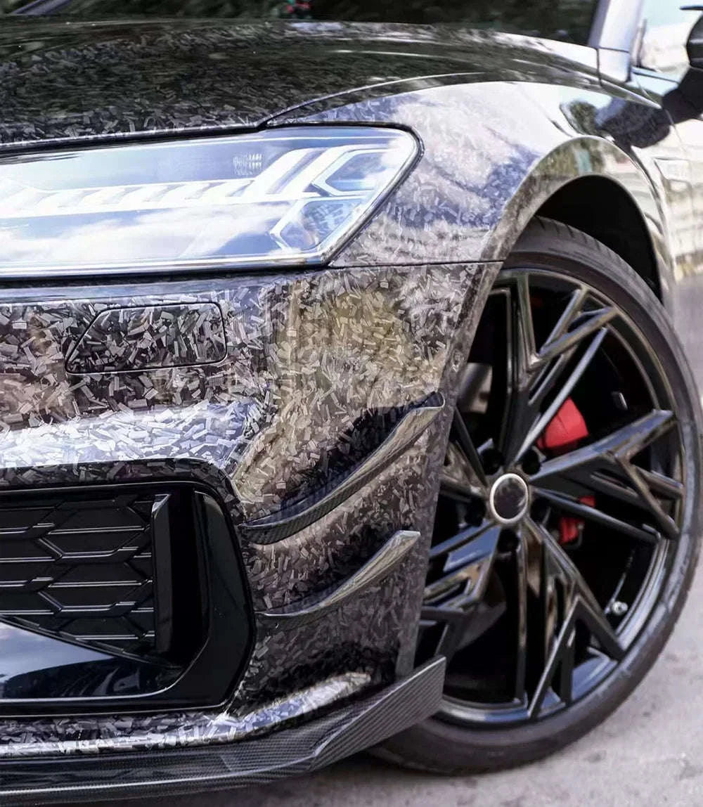Glossy Forged Carbon Fiber Vinyl Wrap Self Adhesive Car Sticker-Laser Forged Carbon / 20X152 CM