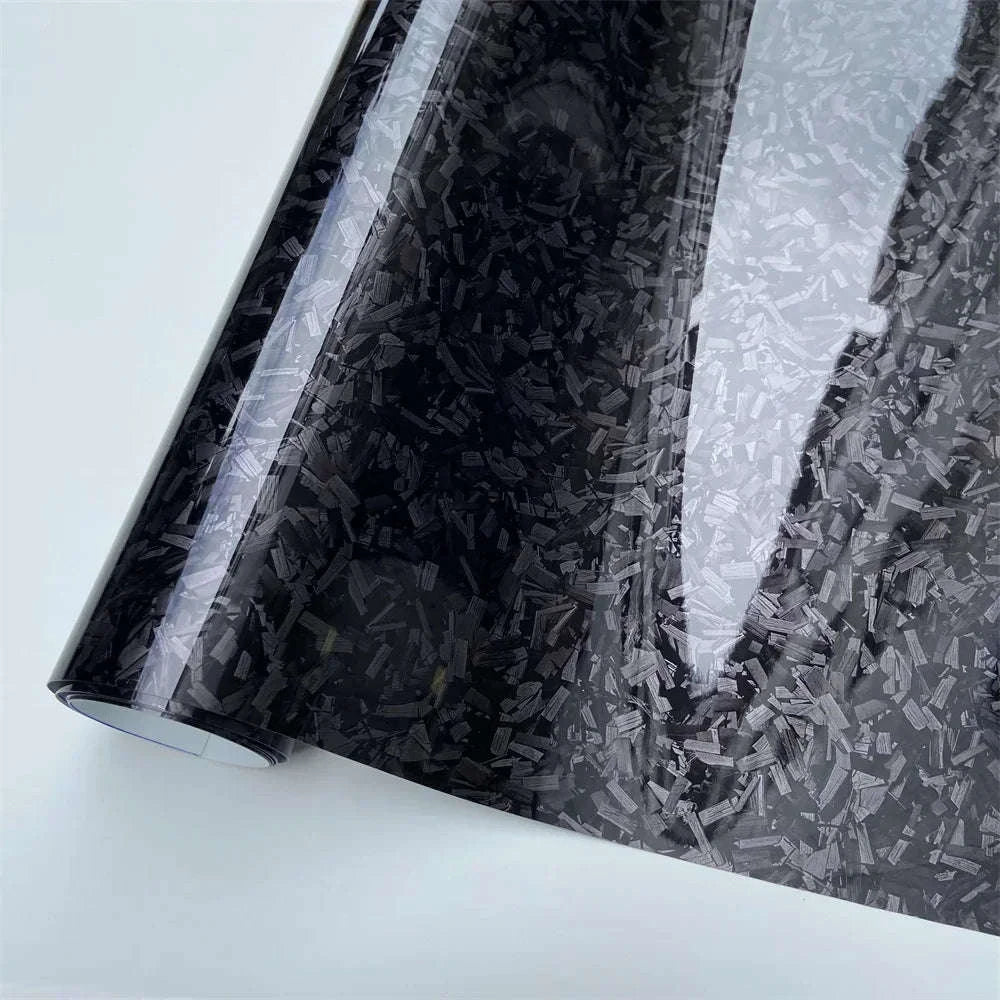 Glossy Forged Carbon Fiber Vinyl Wrap Self Adhesive Car Sticker-Laser Forged Carbon / 20X152 CM