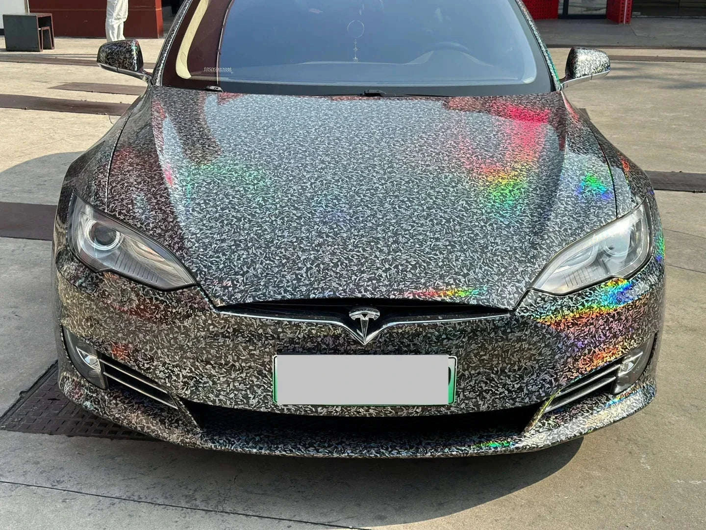 Glossy Forged Carbon Fiber Vinyl Wrap Self Adhesive Car Sticker-Laser Forged Carbon / 20X152 CM