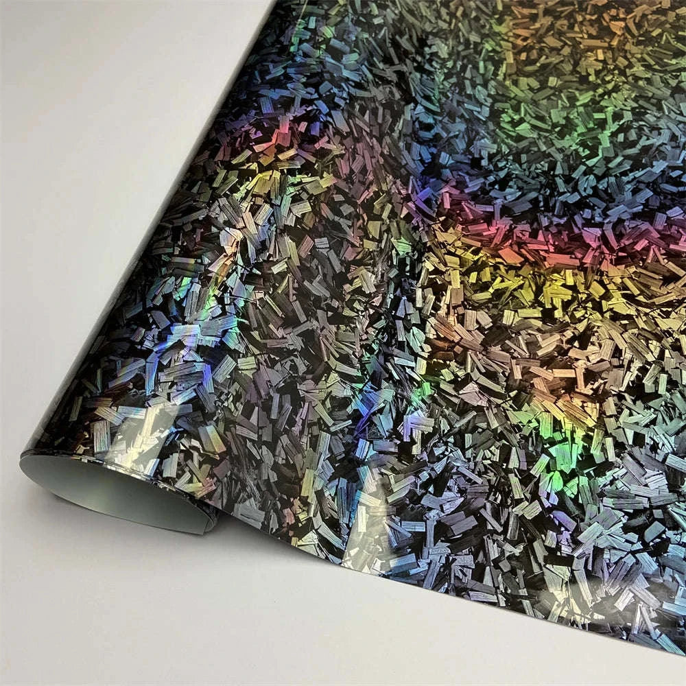 Glossy Forged Carbon Fiber Vinyl Wrap Self Adhesive Car Sticker-Laser Forged Carbon / 20X152 CM