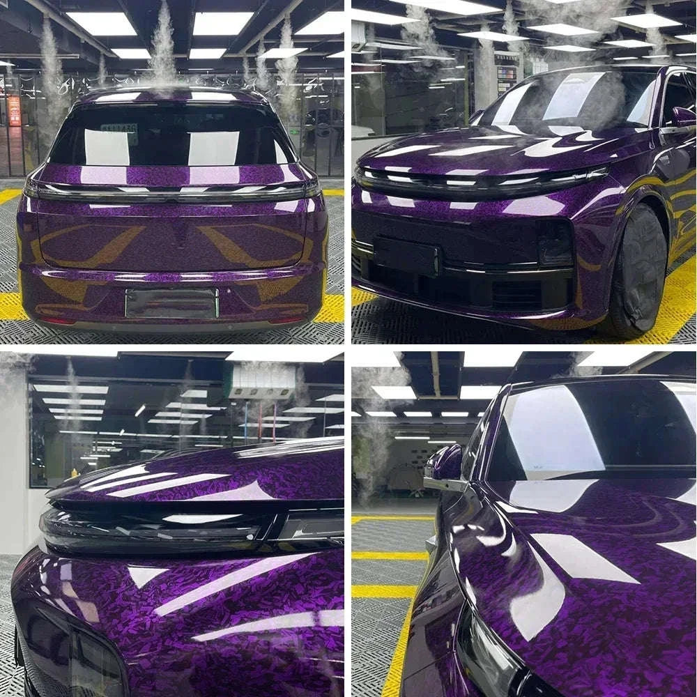 Glossy Forged Carbon Fiber Vinyl Wrap Self Adhesive Car Sticker-Laser Forged Carbon / 20X152 CM