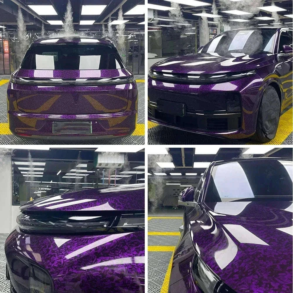 Glossy Forged Carbon Fiber Vinyl Wrap Self Adhesive Car Sticker-Laser Forged Carbon / 20X152 CM