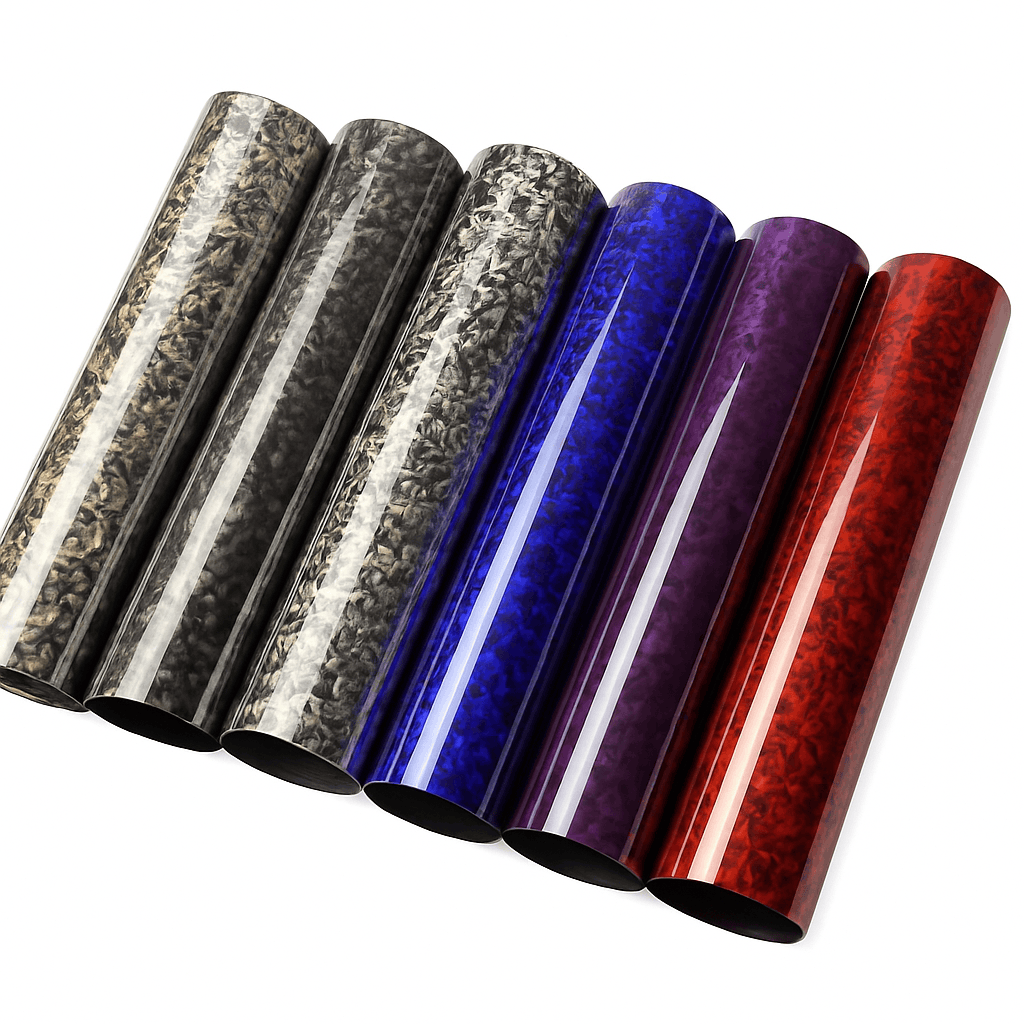 Glossy Forged Carbon Fiber Vinyl Wrap Self Adhesive Car Sticker-Laser Forged Carbon / 20X152 CM