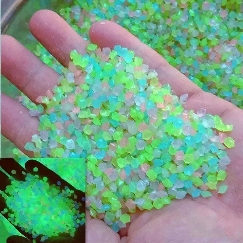 Glow-in-the-Dark Pebbles for Garden, Paths and Decor-1000pcs-3-5mm / Color