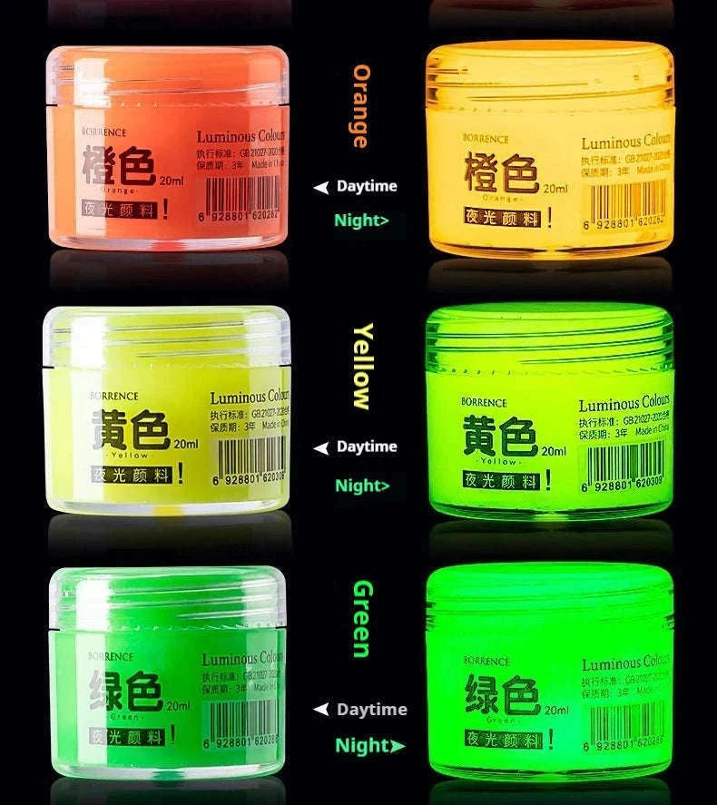 Glow-in-the-Dark Pigment 20ml Fluorescent Acrylic Paint-1bottle sky blue