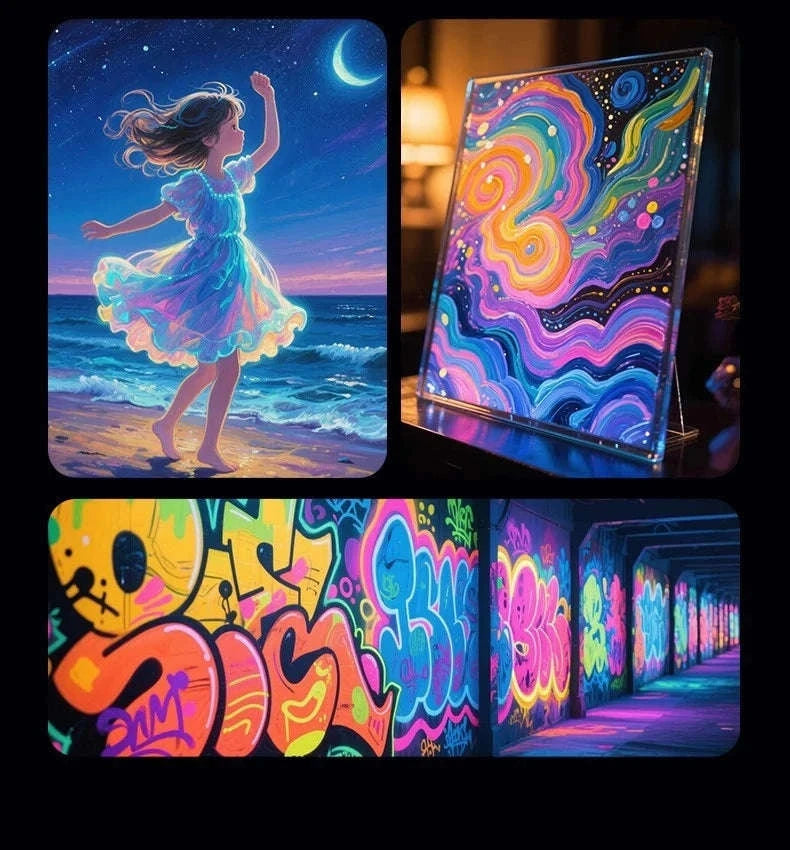 Glow-in-the-dark Pigment 20ml Fluorescent Acrylic Pigment-1bottle yellow