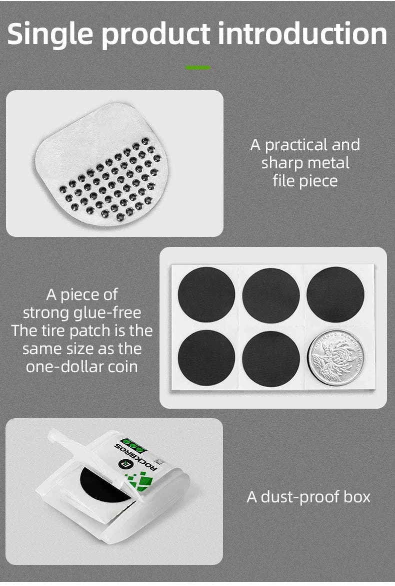 Glue-Free Bicycle Tire Repair Kit for Road & Mountain Bikes-MJBT1001