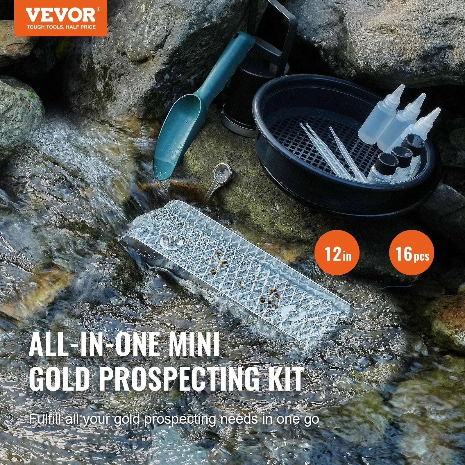 Gold Panning Kit with Mini Sluice Box 16–23 PCS Aluminum Set-United States / 50In 23PCS