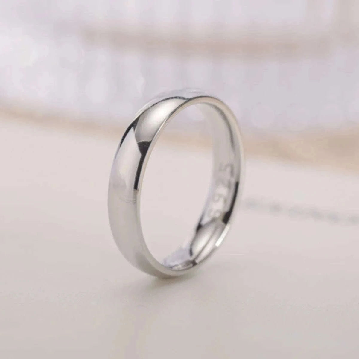 Gold Plated Couples Ring with Adjustable 4mm Fit-Silver / 10