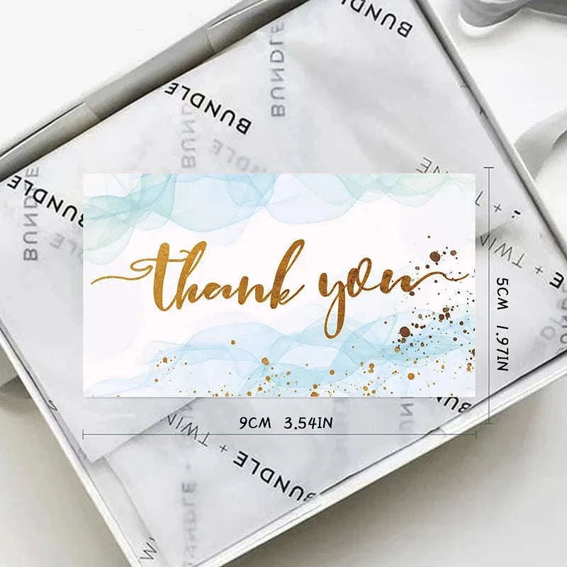 Gold Textured Thank You Cards - 50 Pack Elegant Gratitude Notes-50pcs  pink