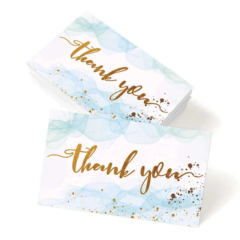 Gold Textured Thank You Cards - 50 Pack Elegant Gratitude Notes-50pcs  pink