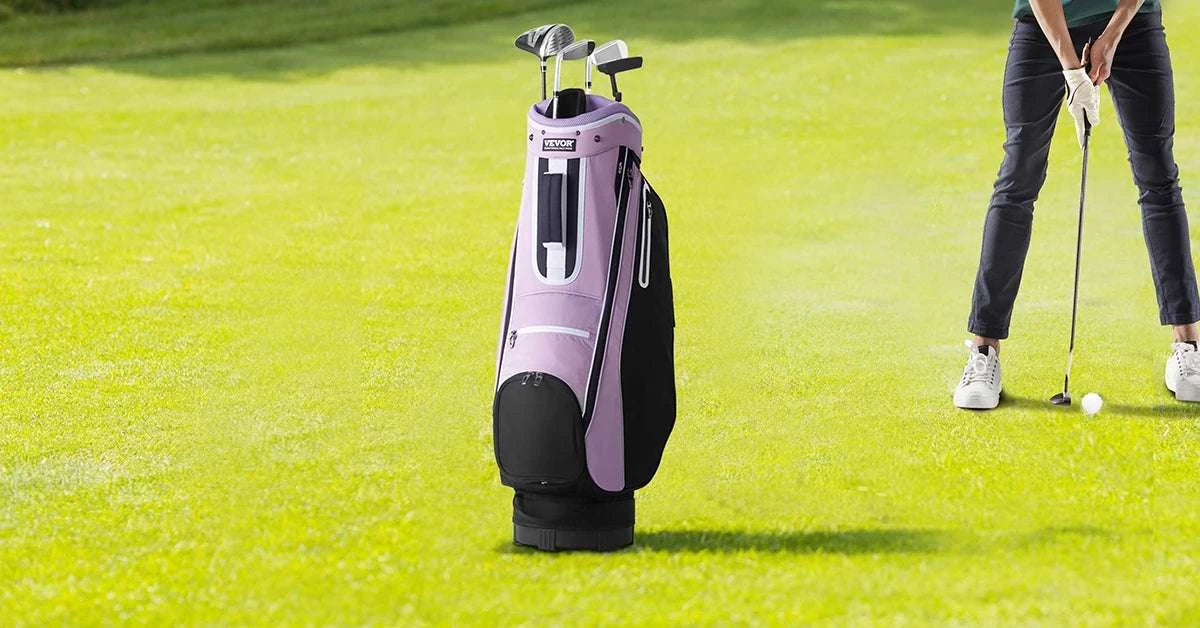 Golf Cart Bag with 14-Way Divider and Multiple Storage Pockets-Purple / UNITED KINGDOM